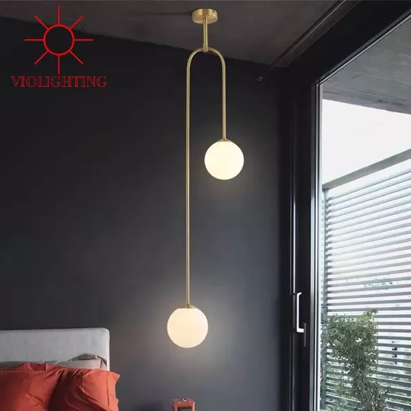 Đèn Thả Decor - Phong Cách Moonlight, Khung Kim Loại Si Vàng Đồng, Treo Đứng Tdc-154