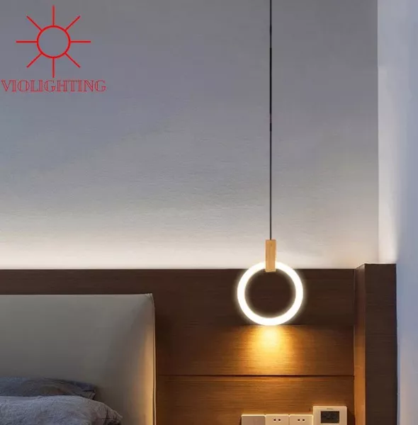 Đèn Thả Led Đuôi Gỗ - Vành Mika Nghệ Thuật Tdc-94