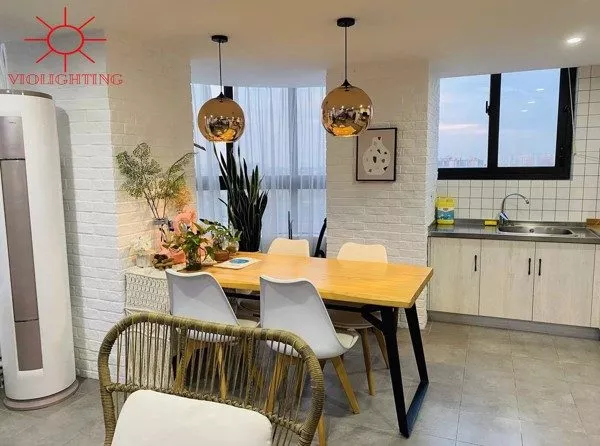 Đèn Thả Thủy Tinh Màu Hồng Hở Tdc-27H