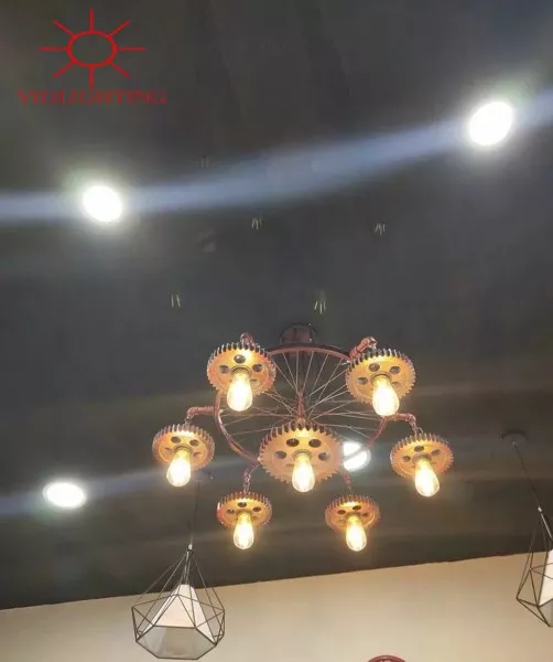 Đèn Thả Decor - Phong Cách Cơ Khí, Thiết Bánh Răng Gỗ Độc Đáo Tdc-112
