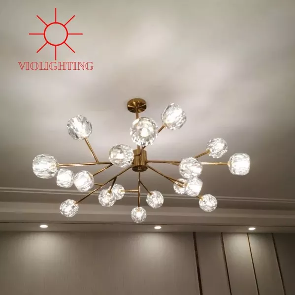 Đèn Gắn Trần Bắc Âu, 18 Chao Thủy Tinh Cao Cấp Dc-151/18