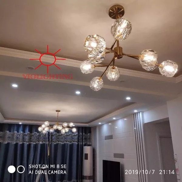 Đèn Gắn Trần Bắc Âu, 9 Chao Thủy Tinh Cao Cấp Dc-151/9