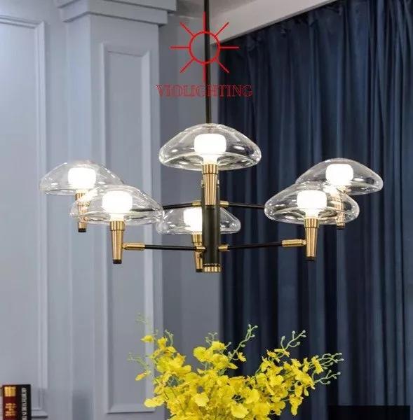 Đèn Gắn Trần Phòng Khách-Bàn Ăn Bán Cổ Điển Chao Thủy Tinh Nghệ Thuật Dc-160