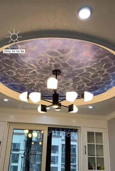 Đèn Gắn Trần Phòng Khách-Bàn Ăn,8 Bóng Led Hiện Đại Giá Rẻ Dc-141