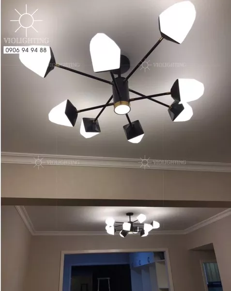 Đèn Gắn Trần Phòng Khách-Bàn Ăn,8 Bóng Led Hiện Đại Giá Rẻ Dc-141