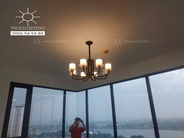 Đèn Gắn Trần Phòng Khách, Bán Cổ Điển, Màu Nâu Giả Cổ Dc-100
