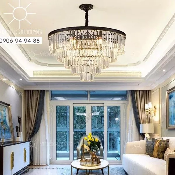 Đèn Gắn Trần Phòng Khách-Bàn Ăn, Phale Thẻ Phối Thân Đen Giá Rẻ Dc-1031
