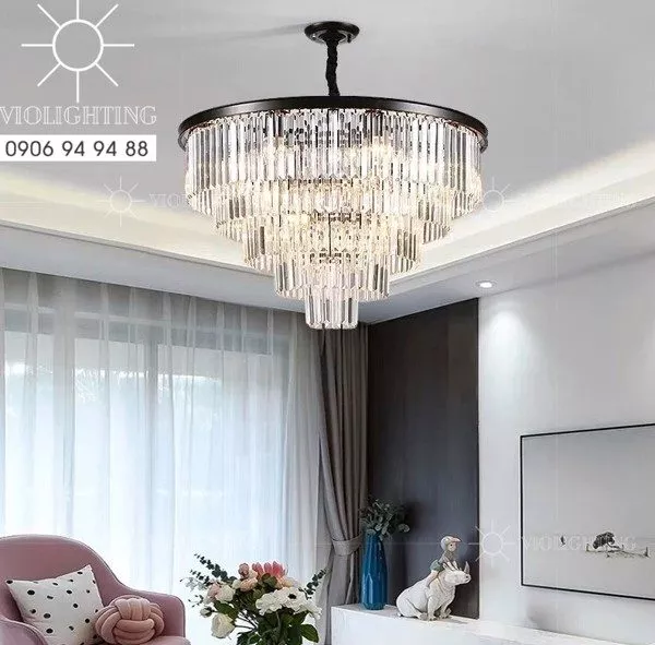 Đèn Gắn Trần Phòng Khách-Bàn Ăn, Phale Thẻ Phối Thân Đen Giá Rẻ Dc-1031