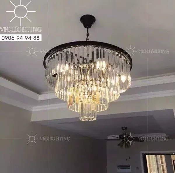 Đèn Gắn Trần Phòng Khách-Bàn Ăn, Phale Thẻ Phối Thân Đen Giá Rẻ Dc-1031