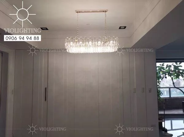 Đèn Gắn Trần Phòng Khách-Bàn Ăn Dạng Ngang,Phale Trắng Cao Cấp Dc-1051