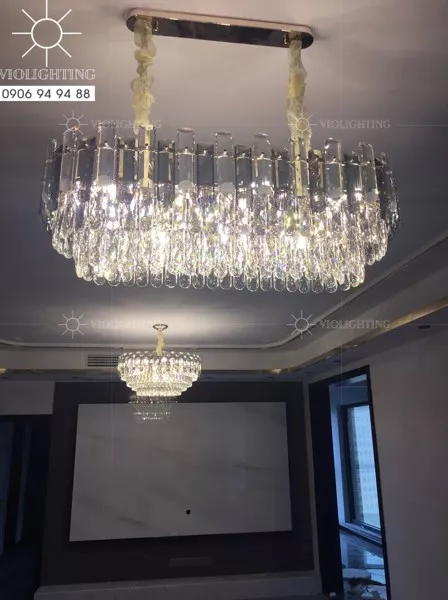 Đèn Gắn Trần Phòng Khách-Bàn Ăn Kiểu Ngang,Thẻ Phale Phối Màu Khói Dc-1056