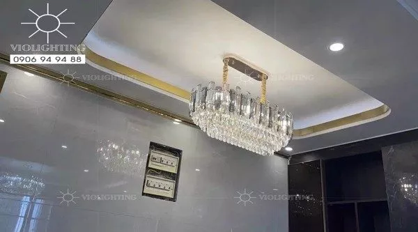Đèn Gắn Trần Phòng Khách-Bàn Ăn Kiểu Ngang,Thẻ Phale Phối Màu Khói Dc-1056