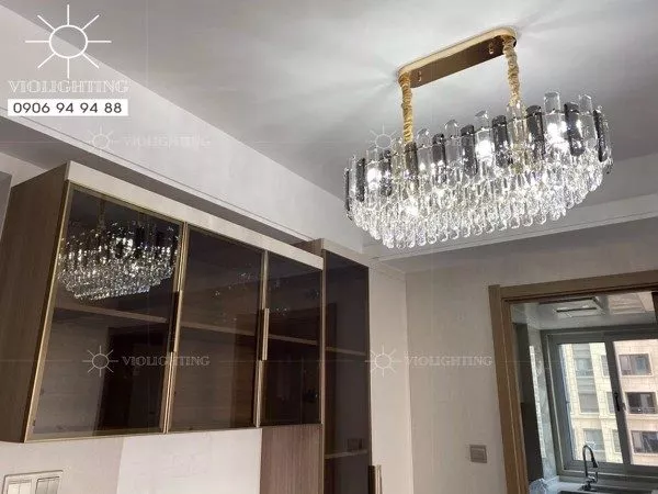 Đèn Gắn Trần Phòng Khách-Bàn Ăn Kiểu Ngang,Thẻ Phale Phối Màu Khói Dc-1056