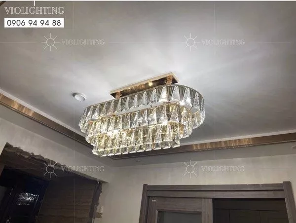 Đèn Gắn Trần Phòng Khách-Bàn Ăn Kiểu Ngang, Phale Phối Kim Loại Cao Cấp Dc-1075