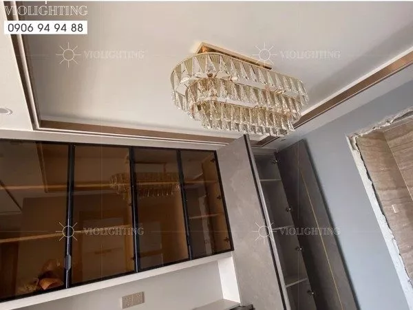 Đèn Gắn Trần Phòng Khách-Bàn Ăn Kiểu Ngang, Phale Phối Kim Loại Cao Cấp Dc-1075