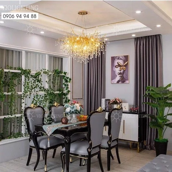 Đèn Gắn Trần Phòng Khách-Bàn Ăn, Phong Cách Serip Nghệ Thuật Dc-1082