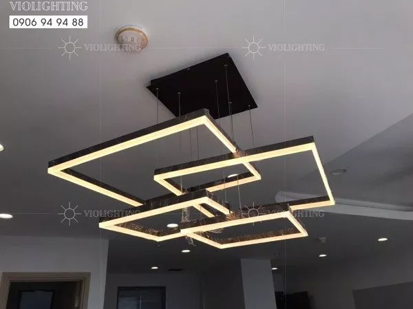 Đèn Thả Led 4 Tầng, Khung Chữ Nhật Hiện Đại Tdc-195