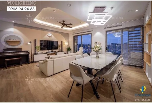 Đèn Thả Led 4 Tầng, Khung Chữ Nhật Hiện Đại Tdc-195