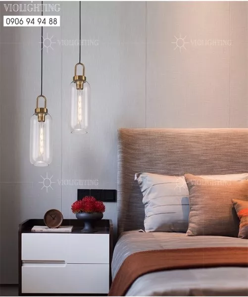 Đèn Thả Decor - Thủy Tinh Màu Trong, Thiết Kế Hình Trụ Tdc-703B