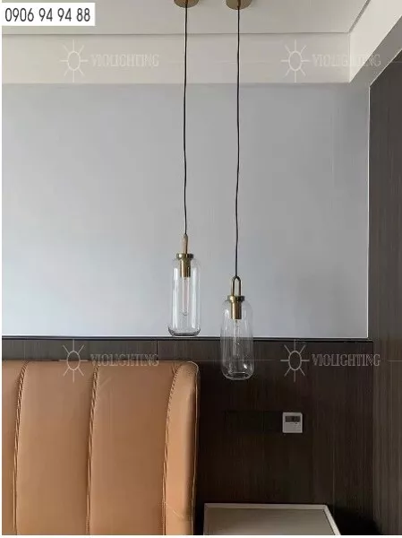 Đèn Thả Thủy Tinh Màu Trong, Thiết Kế Hình Trụ Tdc-703B
