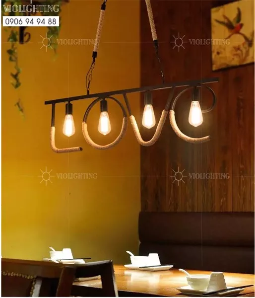 Đèn Thả Decor - Phong Cách Cơ Khí, Thiết Kế Chữ Love Tdc-97