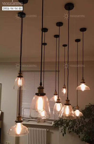 Đèn Thả Thủy Tinh Màu Trà Tdc-36