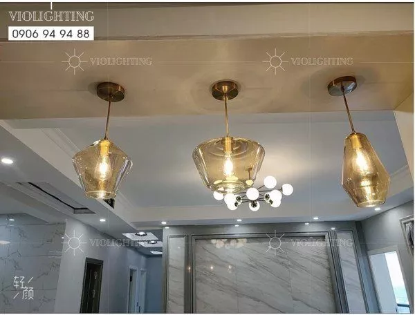 Đèn Thả Thủy Tinh Trà Thiết Kế Tdc-1802