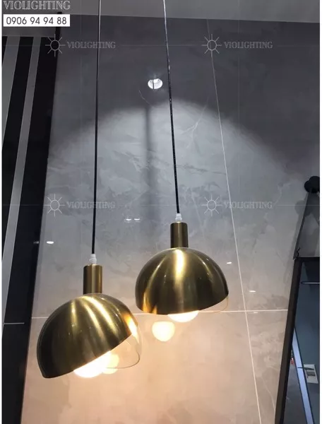 Đèn Thả Chao Kim Loại, Phối Thủy Tinh Nghệ Thuật Tdc-1189