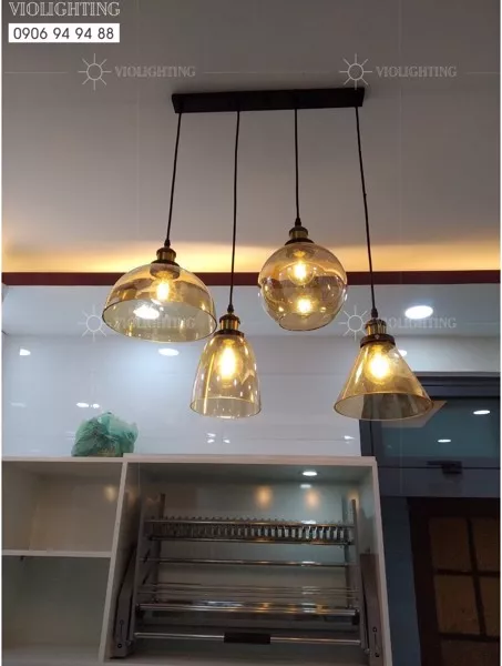 Đèn Thả Thủy Tinh Màu Trà Tdc-36