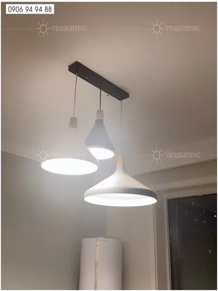 Đèn Thả Chụp Sắt Đui Gỗ Nhiều Màu Tdc-16