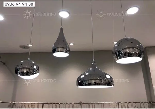 Đèn Thả Kim Loại Hình Giọt Nước, Si Màu Cao Cấp Tdc165