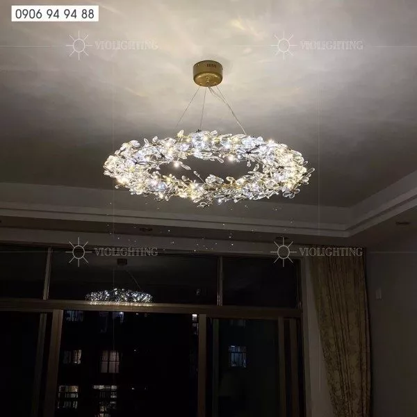 Đèn Gắn Trần Phòng Khách-Bàn Ăn, Thiết Kế Vòng Hoa Nghệ Thuật Tdc-230