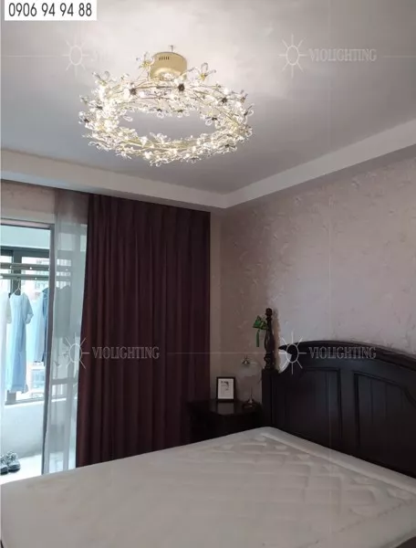 Đèn Gắn Trần Phòng Khách-Bàn Ăn, Thiết Kế Vòng Hoa Nghệ Thuật Tdc-230
