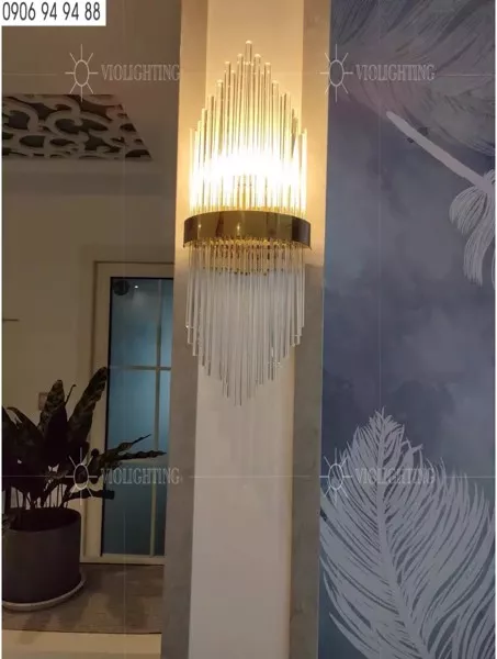 Đèn Gắn Tường Decor, Thiết Kế Khung Kim Loại Phối Thủy Tinh Cao Cấp Vdc-526