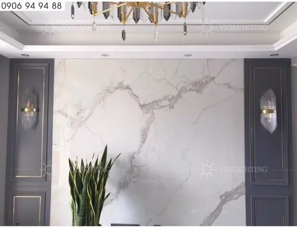 Đèn Gắn Tường Decor, Thiết Kế Khung Kim Loại Phối Thủy Tinh Cao Cấp Vdc-526