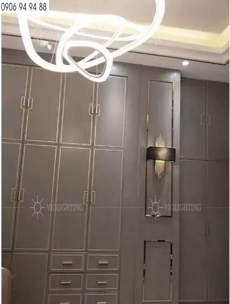 Đèn Gắn Tường Decor, Chao Vải Phối Kim Loại Thiết Kế Nghệ Thuật Vdc-530