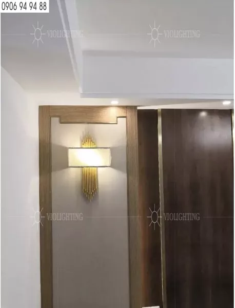 Đèn Gắn Tường Decor, Chao Vải Phối Kim Loại Thiết Kế Nghệ Thuật Vdc-530