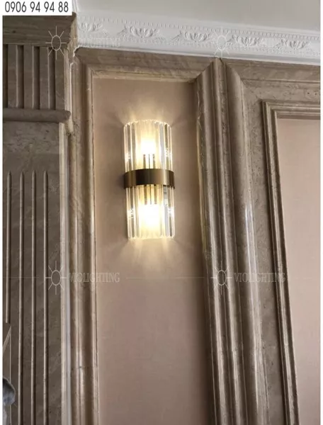 Đèn Gắn Tường Decor,Phale Phối Kim Loại Si Vàng Đồng Cao Cấp Vdc-559