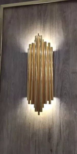 Đèn Gắn Tường Decor, Kim Loại Si Vàng Đồng, Thiết Kế Ống Tre Vdc-562