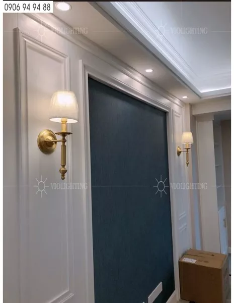 Đèn Gắn Tường Nghệ Thuật, Khung Kim Loại, Chao Vải Vdc-624
