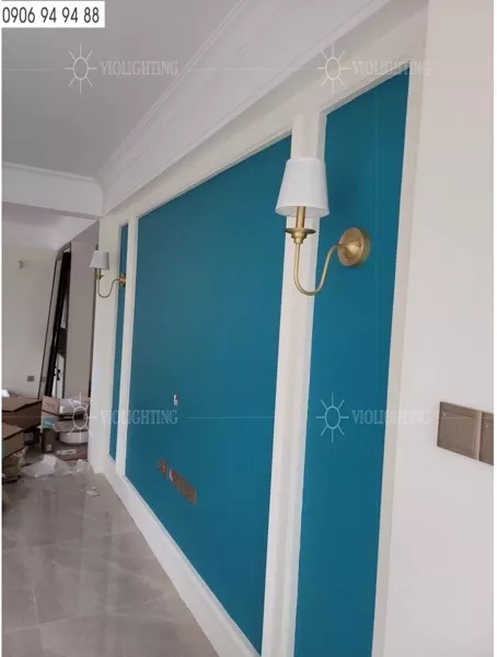 Đèn Gắn Tường Nghệ Thuật, Khung Kim Loại Thiết Kế, Phối Chao Vải Vdc-627