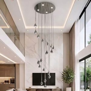 Đèn trang trí thông tầng-sảnh hình giọt nước phối màu nghệ thuật DTT-121