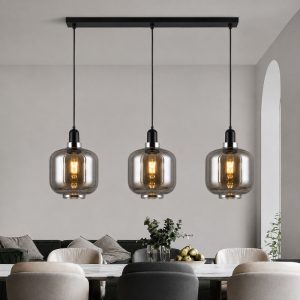 Đèn thả nhà bếp – bàn ăn, thả thủy tinh nghệ thuật màu khói TDC-43