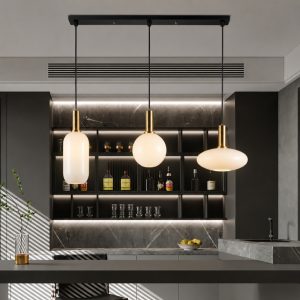 Đèn thả nhà bếp – bàn ăn, thả chụp lồng đèn thủy tinh đục TDC-47