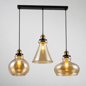 Đèn thả nhà bếp – bàn ăn, thả thủy tinh màu trà TDC-37