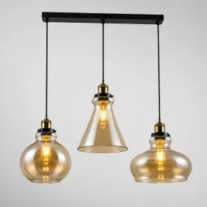 Đèn thả nhà bếp – bàn ăn, thả thủy tinh màu trà TDC-37