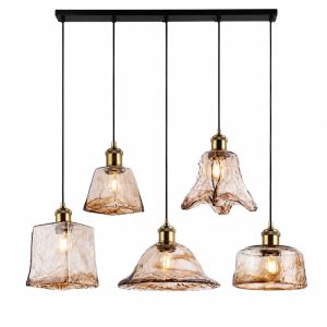 Đèn thả nhà bếp-bàn ăn thủy tinh cách điệu loang màu Trà TDC-67
