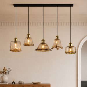 Đèn thả nhà bếp-bàn ăn thủy tinh cách điệu loang màu Trà TDC-67