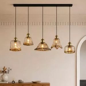 Đèn thả nhà bếp-bàn ăn thủy tinh cách điệu loang màu Trà TDC-67