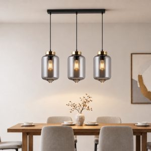 Đèn thả nhà bếp-bàn ăn thủy tinh màu Khói TDC-61